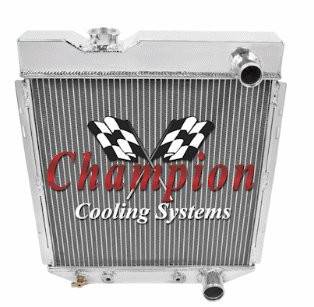 Champion Cooling Systems - Three Row Aluminum Radiator Combo for 60-66 Ford Ranchero, Falcon, Mustang. Econoline, Comet & Model T FSCC259 - Image 4