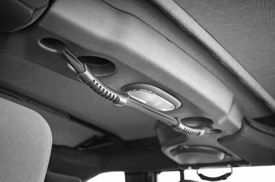 Interior Accessories - Handles and Cranks - Rugged Ridge - Rear Dual Grab Strap, Black; 07-16 Jeep Wrangler JKU