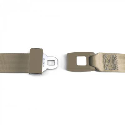 SafeTboy - 2 Point Tan Lap Seat Belt, Standard Buckle, Pair - Image 2