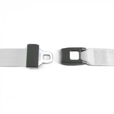 SafeTboy - 2 Point White Lap Seat Belt, Standard Buckle, Pair - Image 2