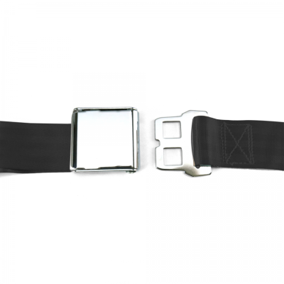 SafeTboy - 3 Point Retractable Black Lap Seat Belt, Airplane Buckle, Pair - Image 2