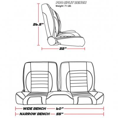 TMI Products - 1957-79 Ford Truck Sport R Pro-Classic - Complete Split Back Bench Seat - From TMI Made in the USA - Image 3