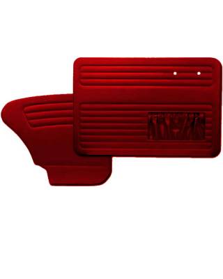 Red door panel set with pockets