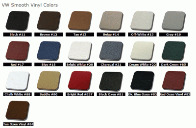 Smooth Leatherette Vinyl Colors