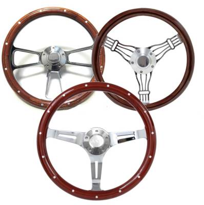 Steering Wheels - 14" Wood Steering Wheels - Wood Steering Wheels