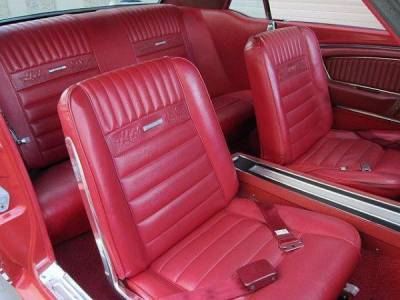 Mustang Upholstery - Seat Upholstery - TMI Products - Deluxe Pony Upholstery for 1964 1/2 - 1966 Mustang Coupe w/Bucket Seats Front/Rear
