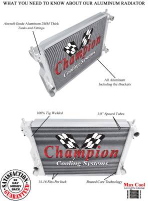 Champion Cooling Systems - Champion 2 Row Aluminum Radiator for 2005-2014 Mustang V8 EC2789 - Image 3