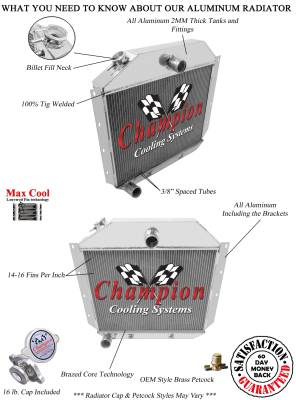 Champion Cooling Systems - Champion Three Row Aluminum Radiator for 1951 - 1957 International L110-L132 CC5157 - Image 3