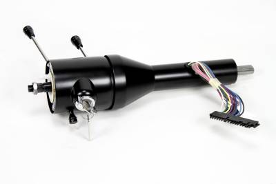 Ididit Universal Shorty 12" Tilt Floor Shift Steering Column with id.CLASSIC Ignition - Black