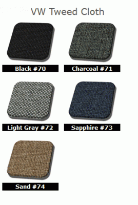 TMI Products - 1954-79 VW Volkswagen Bug Beetle Tweed & Velour Insert Seat Upholstery, Front Only - Image 3