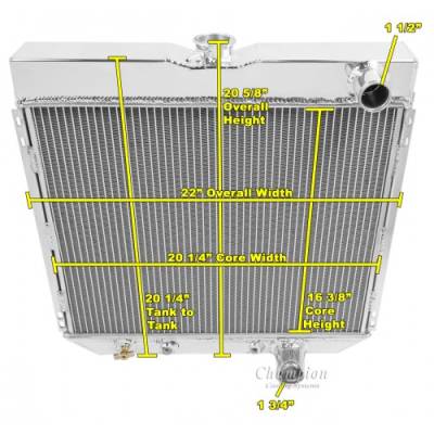 Champion Two Row All Aluminum Radiator EC340 for 1966 - 1970 Ford Falccon