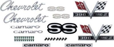 Badges and Emblems - Camaro Emblems - OER - *R1069 - 1967 Camaro SS with 396 Emblem Kit