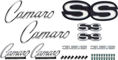 Badges and Emblems - Camaro Emblem Kits - OER - *R1075 - 1968 Camaro SS 396 without RS Option Emblem Kit