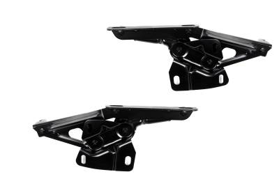 Exterior - ACP - 1964-66 Mustang Black Replacement Hood Hinges -- Pair -- Right & Left Hinge