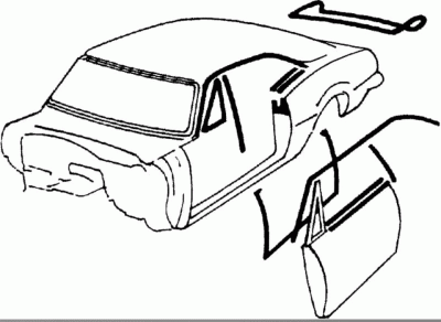 OER - *R5111 - 1968 - 69 Camaro / Firebird Coupe Weatherstrip Kit with OEM Style Windowfelts - Image 2