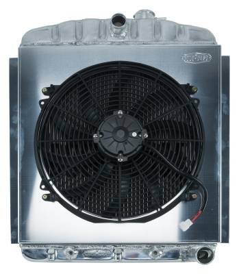 Cooling System - Cold Case - 47-54 Chevy Truck Aluminum Radiator And 16 Fan Kit Cold Case Radiators
