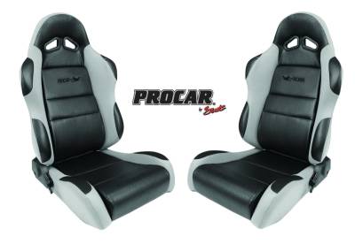 ProCar by SCAT - Sportsman Series 1605 Reclining Racing Style Suspension Seat -Black/Gray - Pair