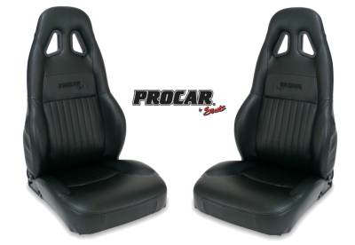 ProCar by SCAT - Series 1614 Reclining Racing Style Suspension Seat -Black Vinyl- Pair