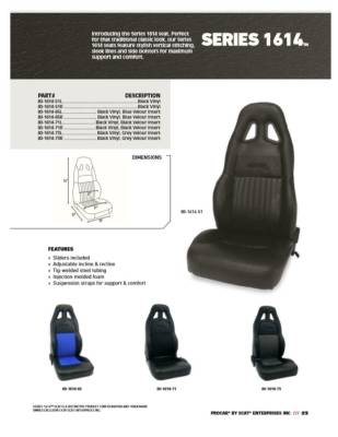 ProCar by SCAT - Series 1614 Reclining Racing Style Suspension Seat -Black Vinyl- Pair - Image 3