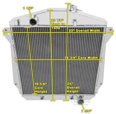 Champion Cooling Systems - Champion 4 Row Aluminum Radiator for 1943-1948 Chevy Cars with V8 Conversion CC4348CH - Image 2