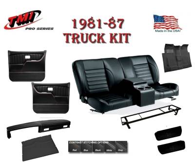 Chevy Sport Series  - Chevy/GMC Truck Kits - TMI Products - 1981-87 Chevy & GMC Truck Sport Pro-Series Interior Kit w/Bench Seat