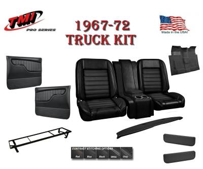 Truck Upholstery - Ford Sport Series - TMI Products - 1967-72 Chevy & GMC Truck Sport Pro-Series Interior Kit w/Bucket Seats